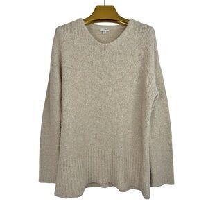 PURE JILL J. Jill Women Cream Oversized Crew Neck Sweater Bumpy Messy Texture S